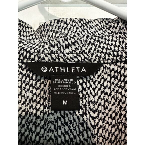 Athleta Shirt Jacket Women’s Size Medium Textured Button Up Braiden Black White - Picture 6 of 11